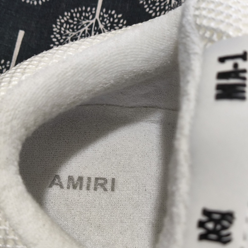 AMIRI White Low-Top Athletic Sneakers with Star Perforation - Picture 5 of 15